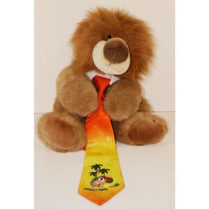 VTG SEARS People Pals Plush Leonardo Lion Stuffed Animal Santa in Sun Tie